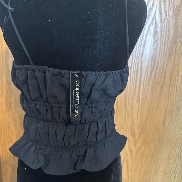 Papermoon Black Ruched Tank Top - Picture 2 of 3